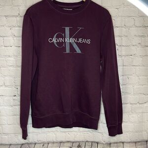 Calvin Klein Purple Gray Long Sleeve Crew Neck Sweatshirt size Medium